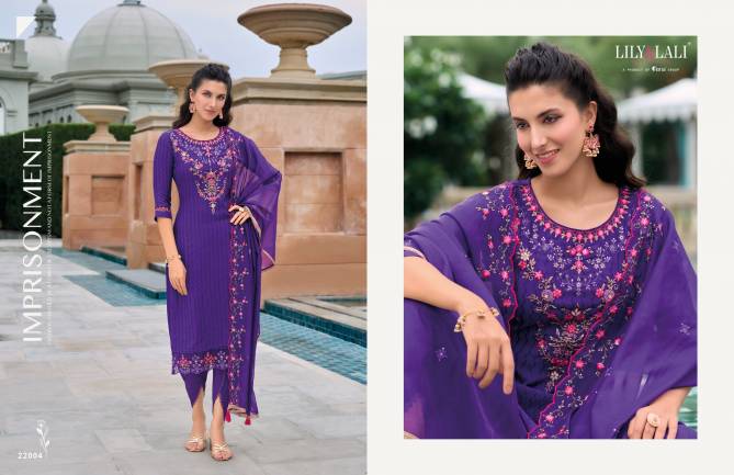 Masoom By Lily And Lali Jacquard Viscose Silk Kurti With Bottom Dupatta Wholesale Online